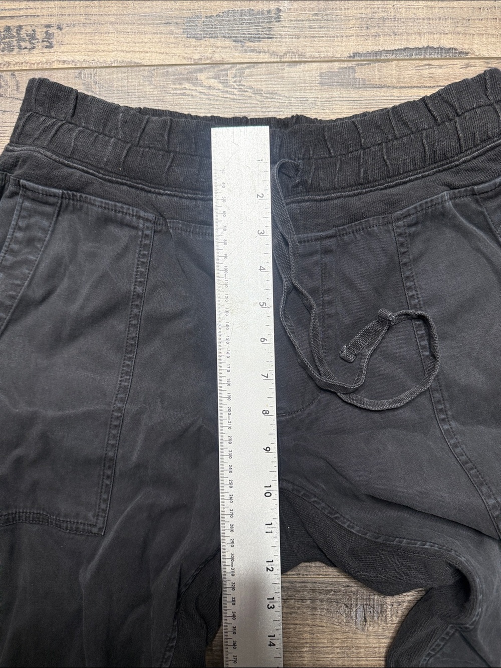 Standard James Perse Mixed Media Black Drawstring Jogger Pants Women's Small 1 - Picture 10 of 12
